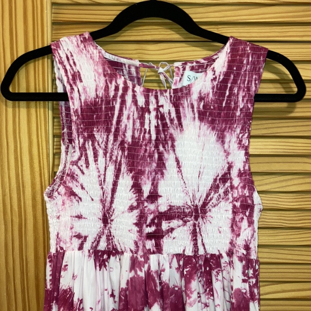 SWF Tie Dye Smocked High Neck Maxi Dress Small NWT - Picture 7 of 13